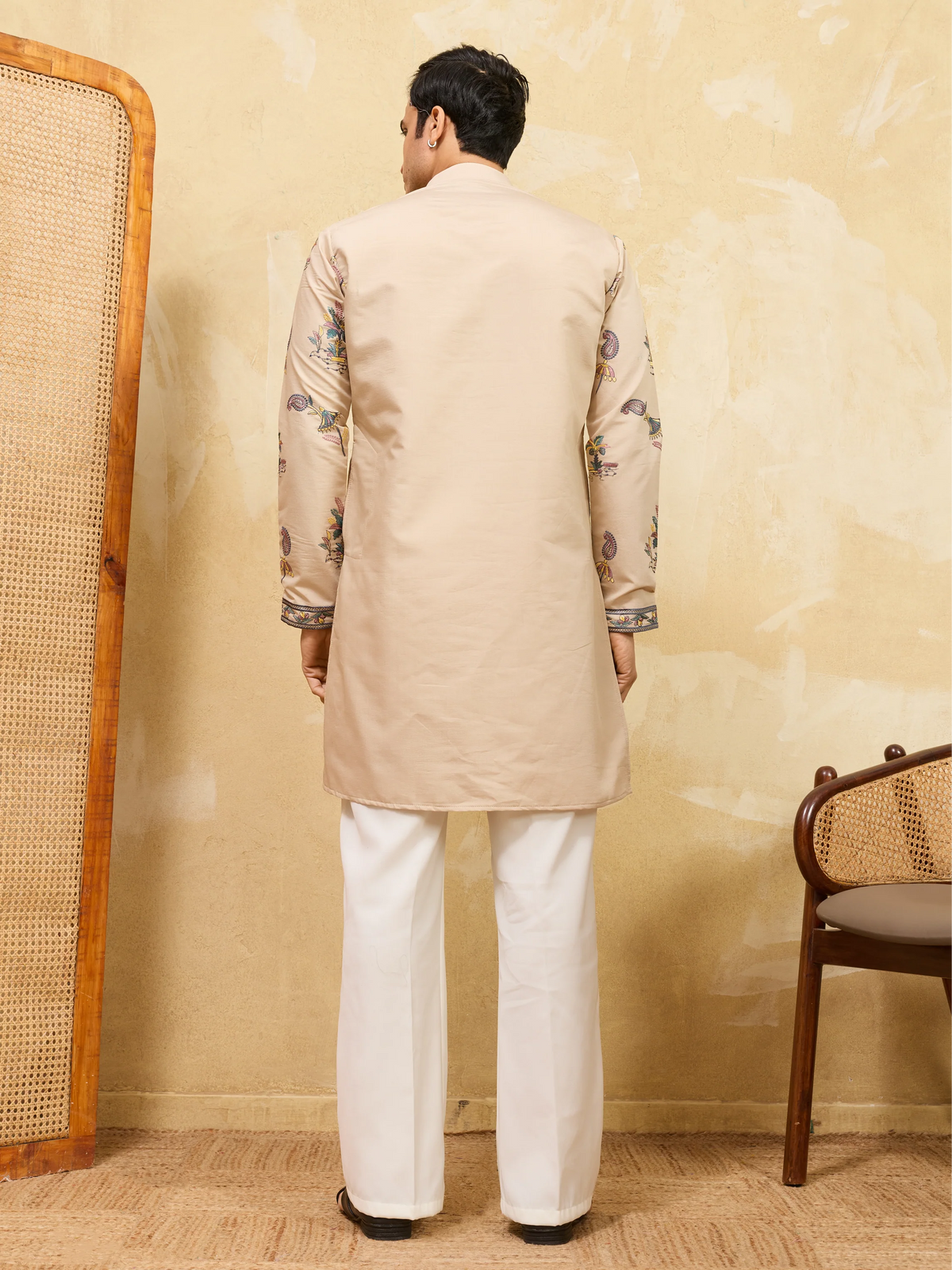 Graceful Beige Viscose Silk Kurta Set for Special Occasions