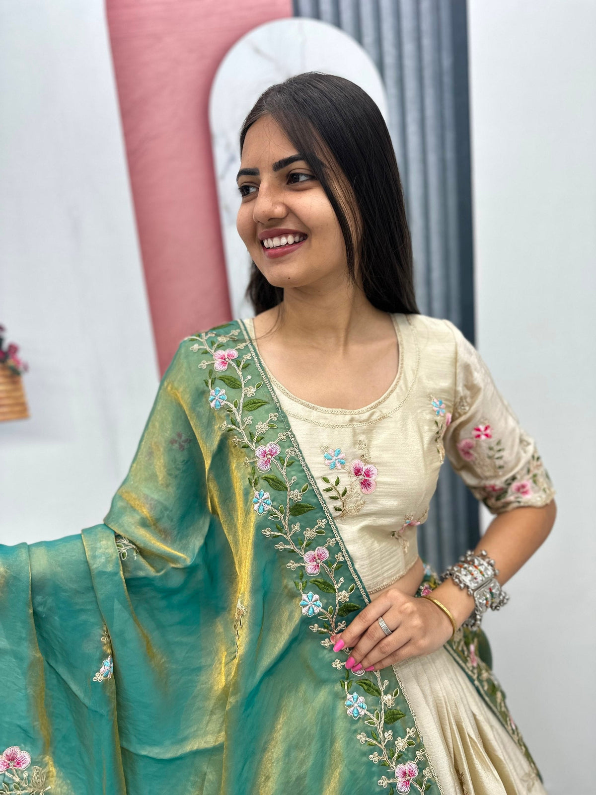 Luxury Chinon Heavy Thread Work Lehenga Collection for Women