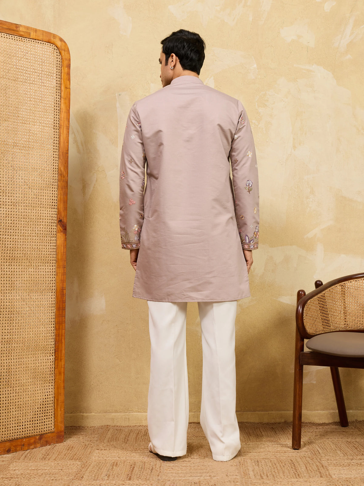 Classic Dusty Lavender Kurta Set Perfect for Wedding Wear