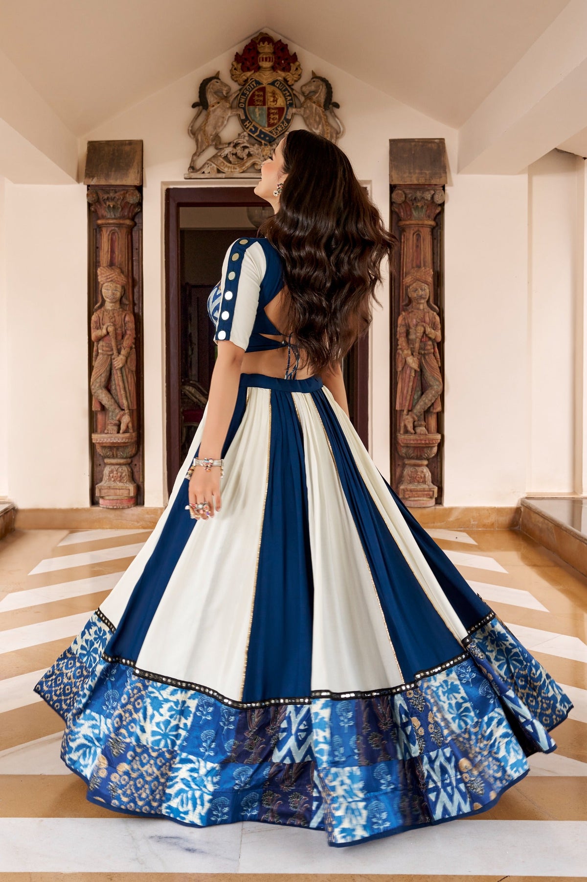 Festive Printed Mirror Lehenga Set | Tulip Designer