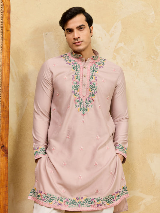 Peach Ethnic Designer Kurta Set for Festive Wear