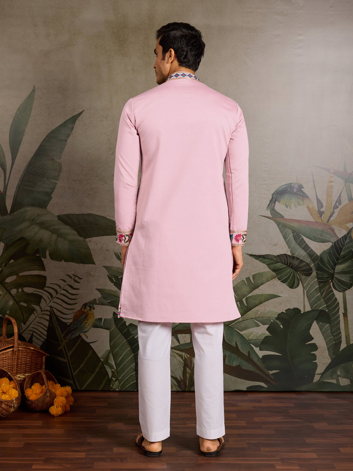 Pink Stylish Traditional Kurta for Mens Wear