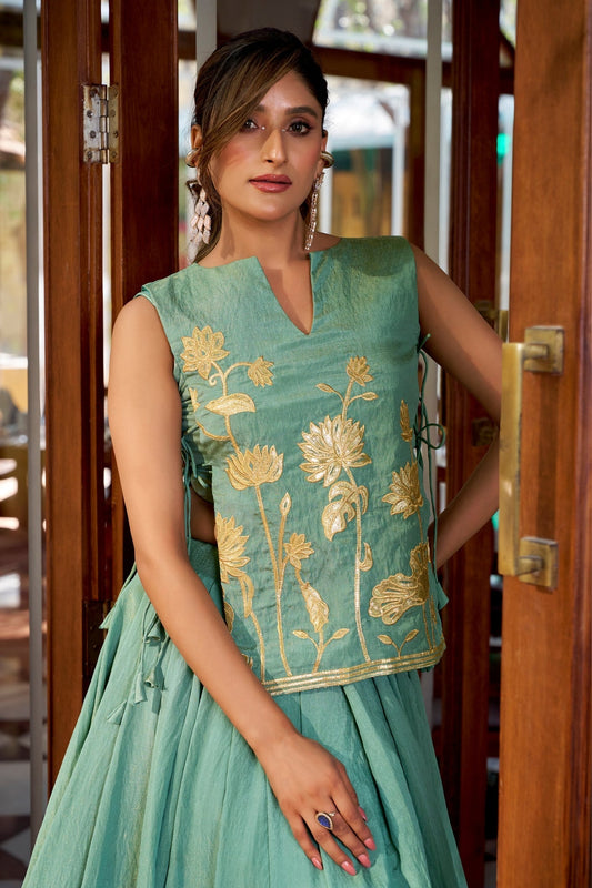 Pure Shimmer Embroidered Lehenga Co-Ord Set