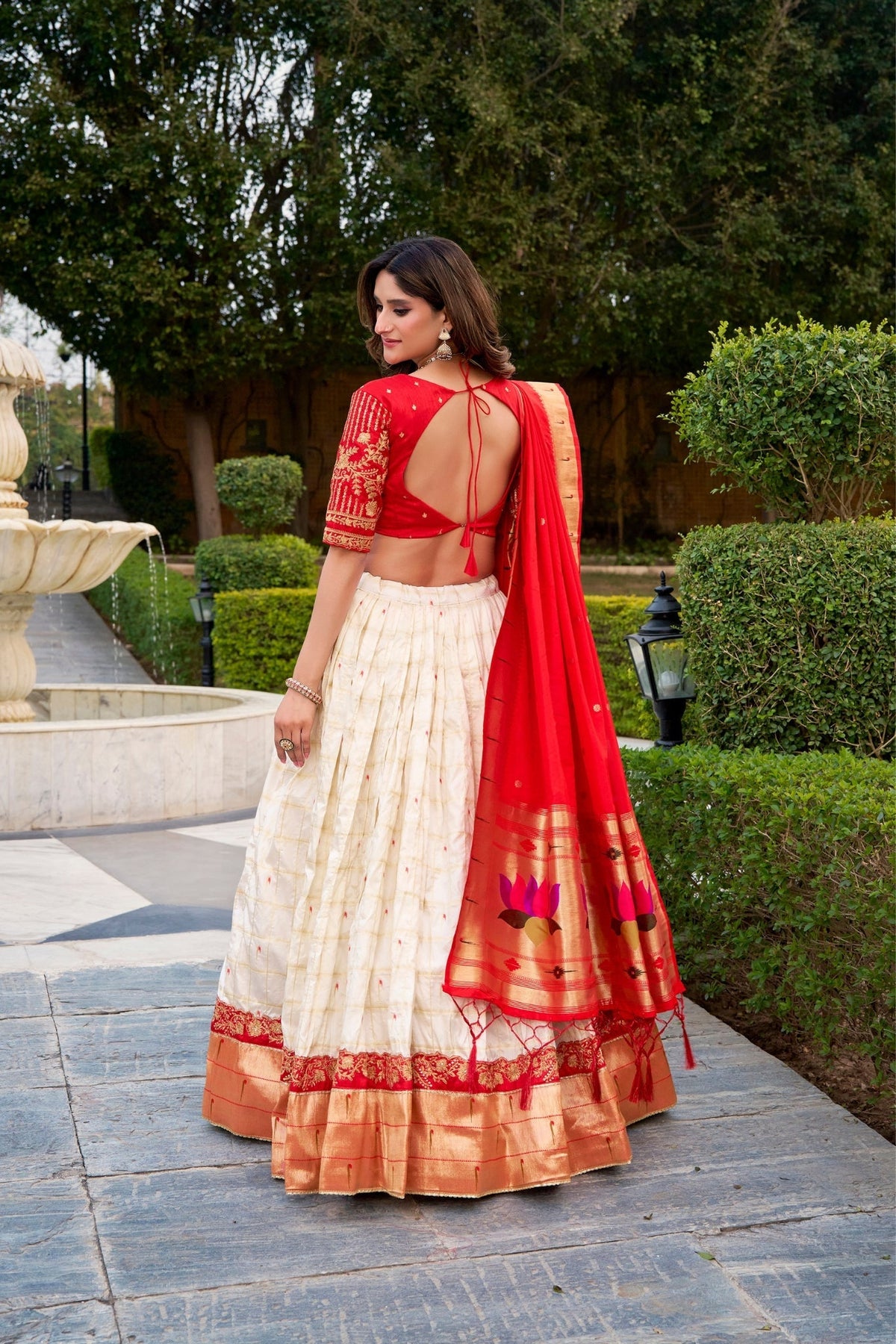 Royal Zari Weaving With Traditional Embroidery Designer Silk Paithani Lehenga Choli