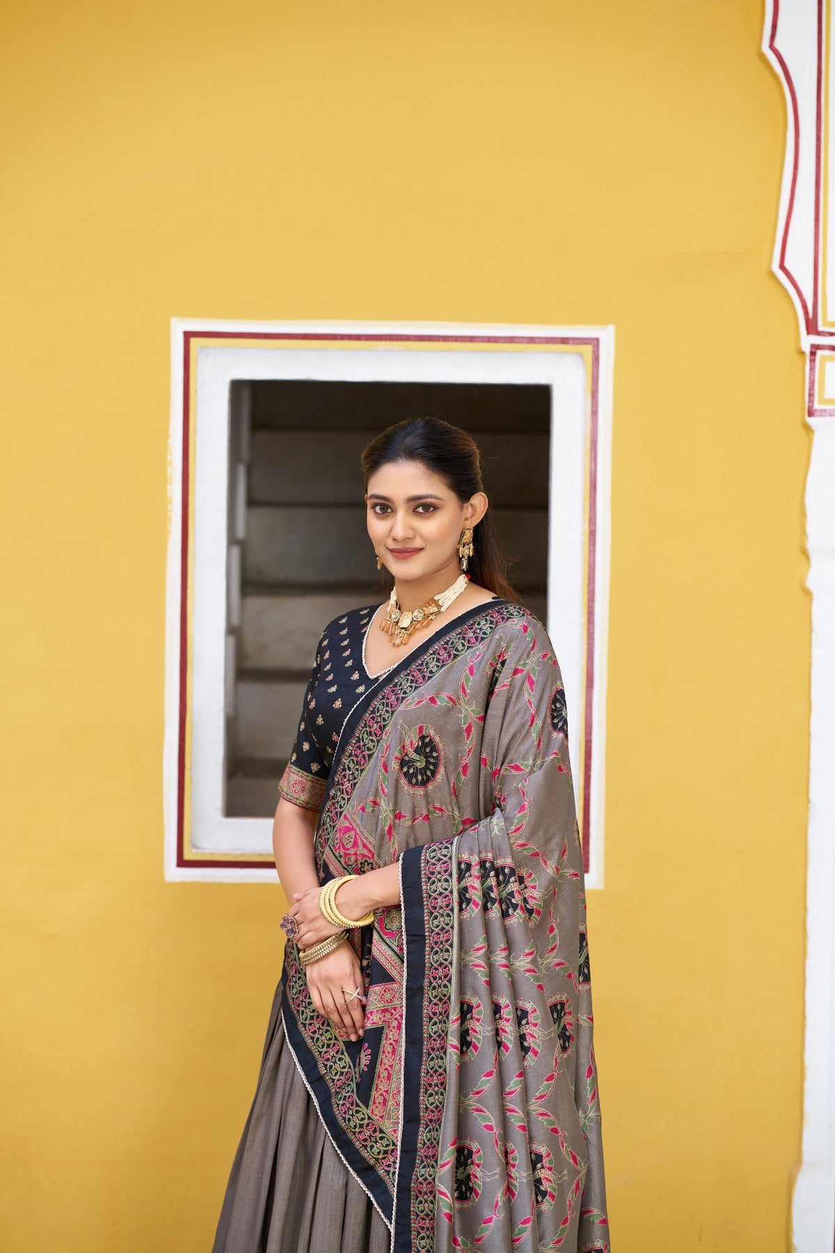 Royal Wedding Wear Tasar Silk Printed Lehenga Choli Set