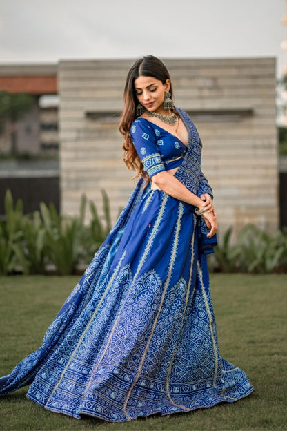 Amazing Bandhani Print With Gota Patti Work Traditional Lehenga Choli