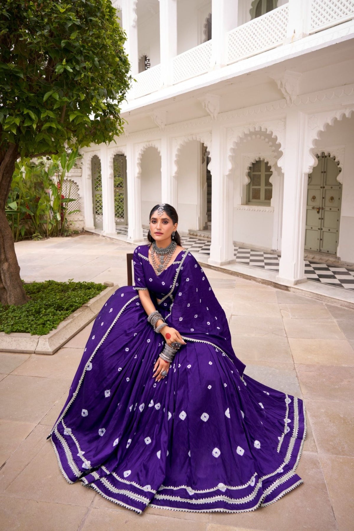 Traditional Bandhej Print Pure Chanderi Beautiful lehenga Choli