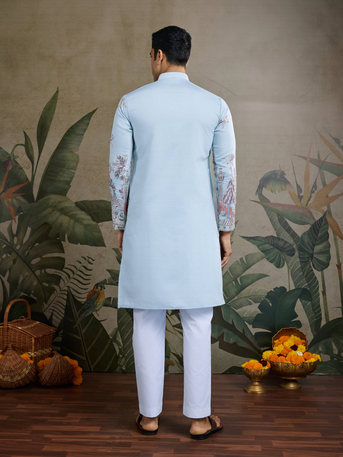 Traditional Sky Blue Wedding designer kurta for men