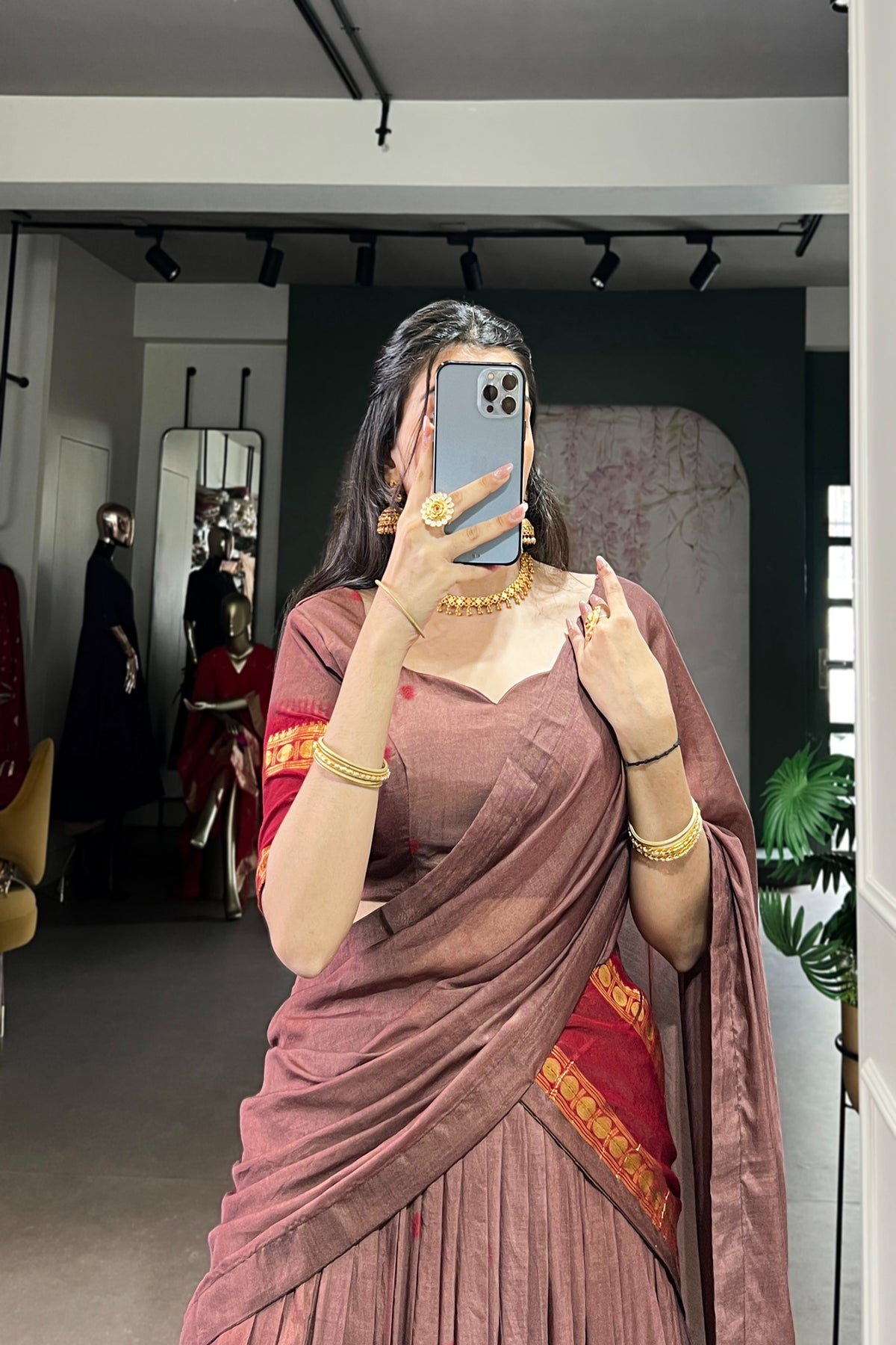 Pure Chanderi Zari Weaving Lehenga Choli With Dupatta