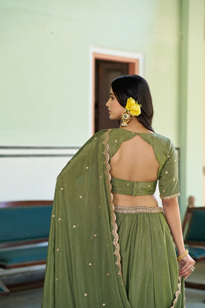Luxury Chinon Heavy Flair Lehenga Collection for Special Occasions