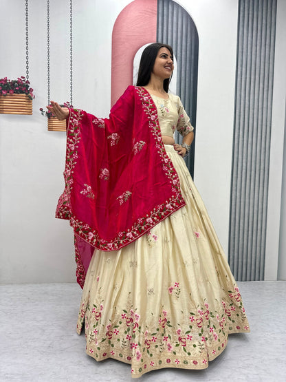 Luxury Chinon Heavy Thread Work Lehenga Collection for Women