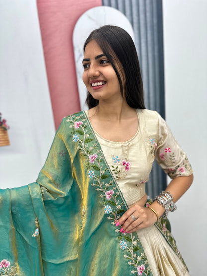 Luxury Chinon Heavy Thread Work Lehenga Collection for Women