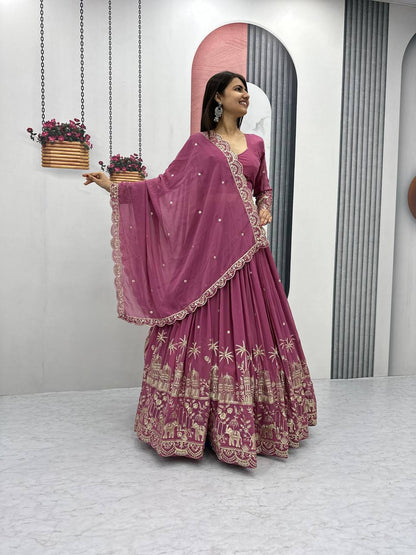 Premium Faux Georgette Ready to Wear Lehenga Choli With Heavy Embroidery Sequence Work
