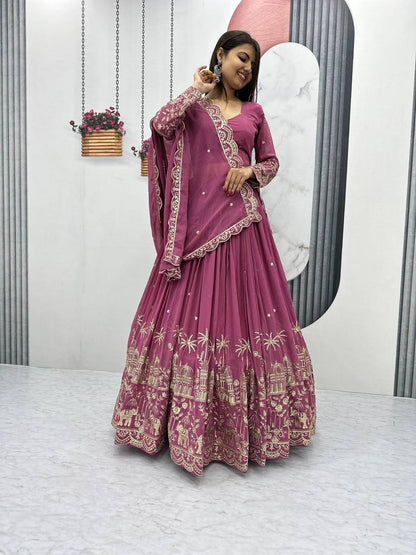 Premium Faux Georgette Ready to Wear Lehenga Choli With Heavy Embroidery Sequence Work