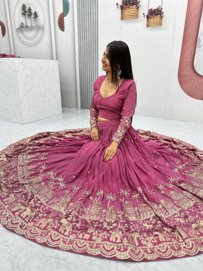 Premium Faux Georgette Ready to Wear Lehenga Choli With Heavy Embroidery Sequence Work