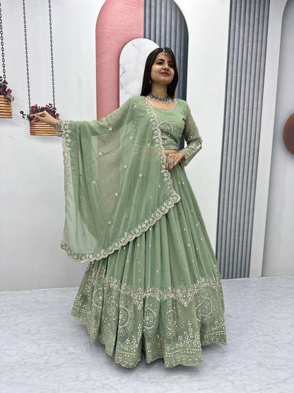 Beautiful Faux Georgette Ready to Wear Lehenga Choli 