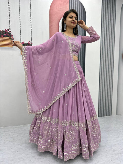 Beautiful Faux Georgette Ready to Wear Lehenga Choli