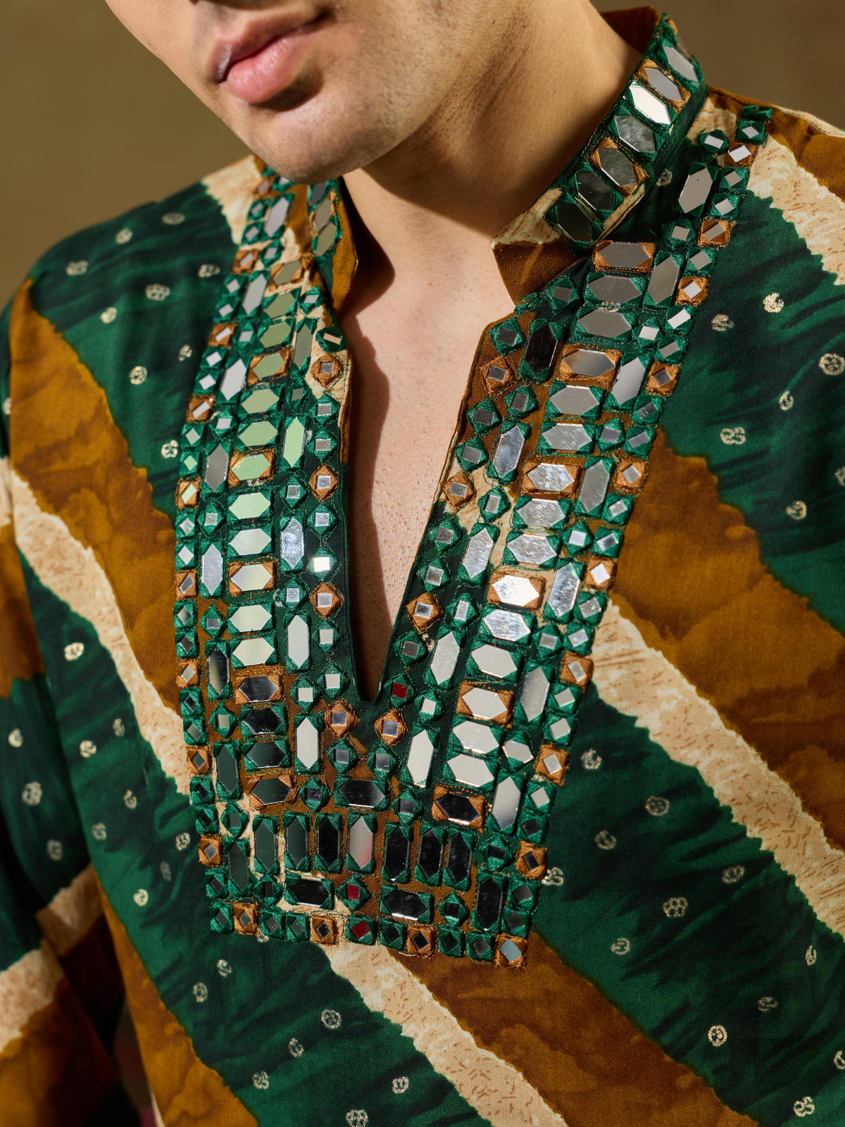 Green Rayon Mirror Kurta Set | Tulip Designer