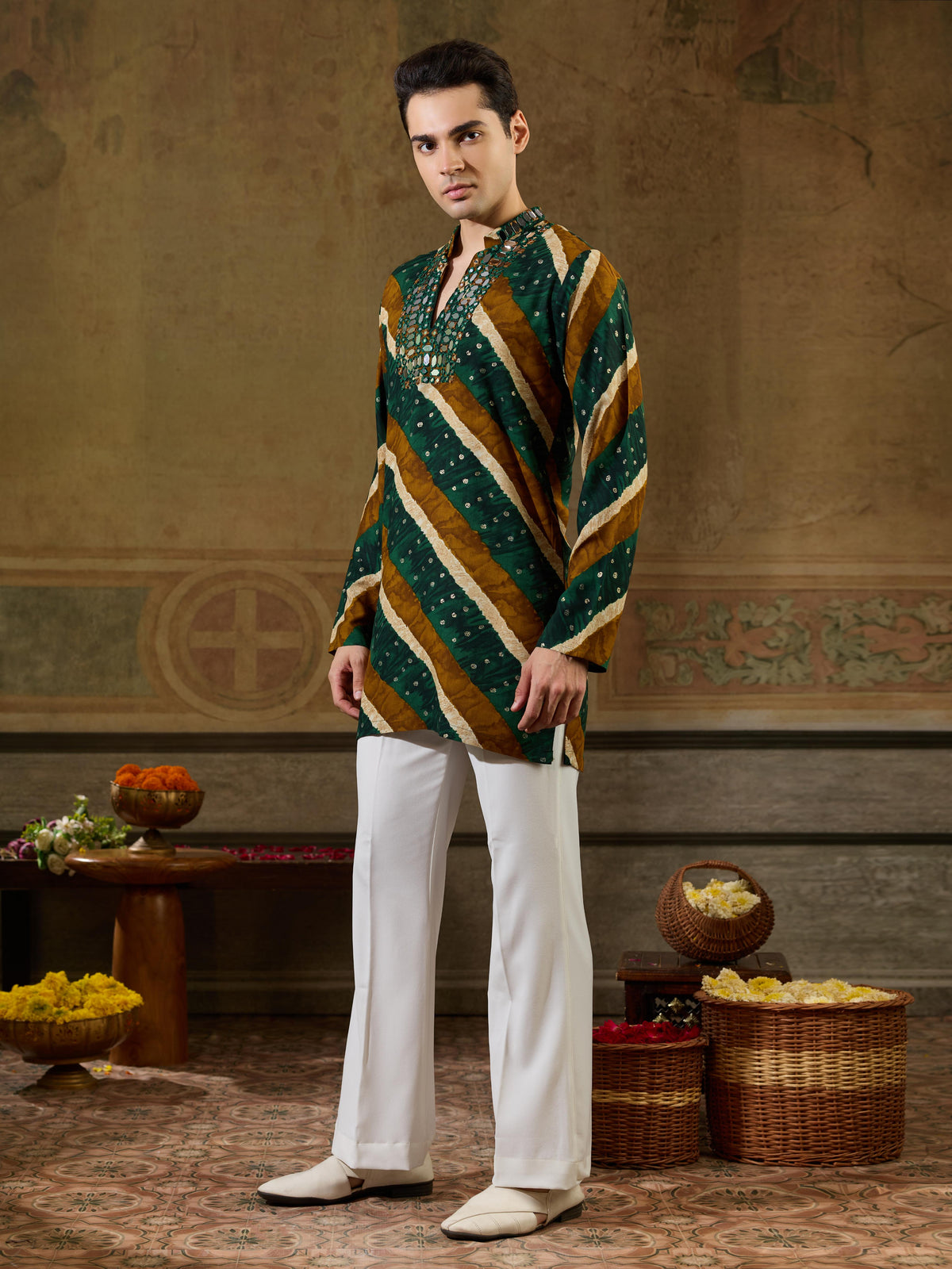 Green Rayon Mirror Kurta Set | Tulip Designer