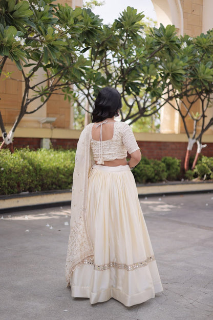Royal Glory Satin Heavy Zari Sequins Work Lehenga Choli Set