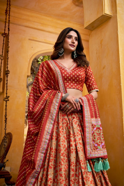 The Iconique Tasar Silk Lehenga Set Crafted In Heritage Texture And Refined Sparkle