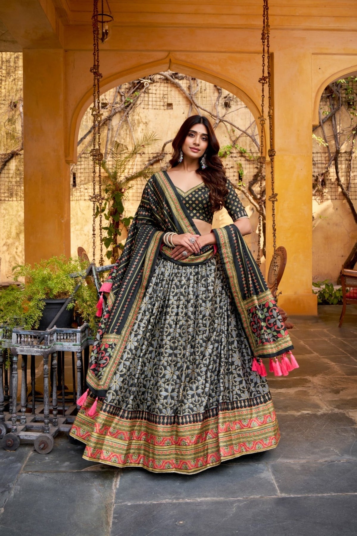 The Iconique Tasar Silk Lehenga Set Crafted In Heritage Texture And Refined Sparkle