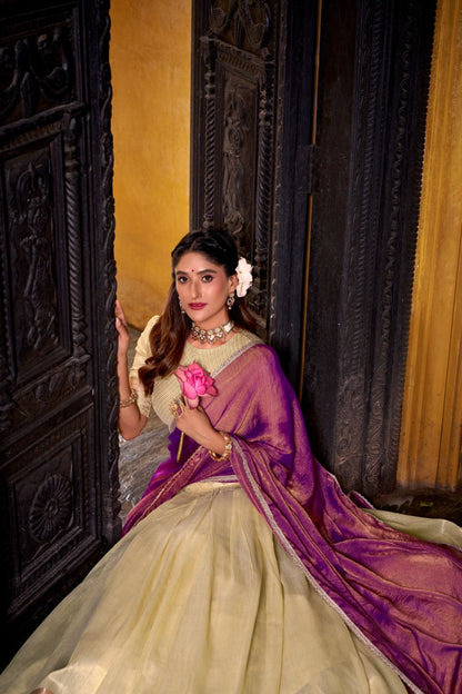 Luxury Dupion Silk Lehenga with Zari Dupatta – Wedding & Party Wear Ensemble