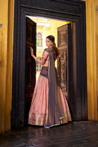 Luxury Dupion Silk Lehenga with Zari Dupatta – Wedding & Party Wear Ensemble