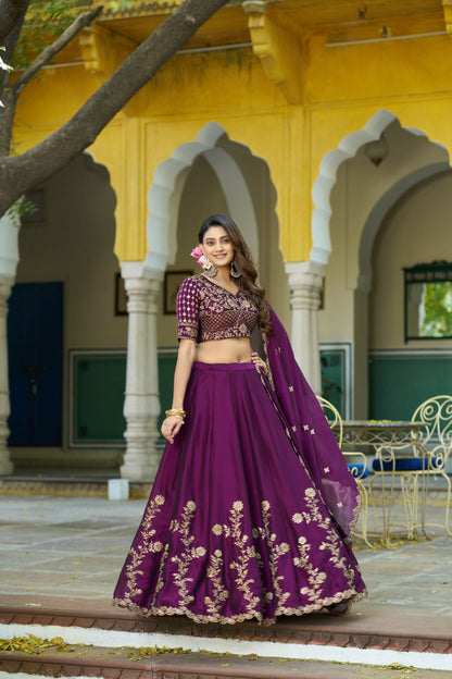 Luxury Rangoli Silk Lehenga with Embroidered Dupatta Collection