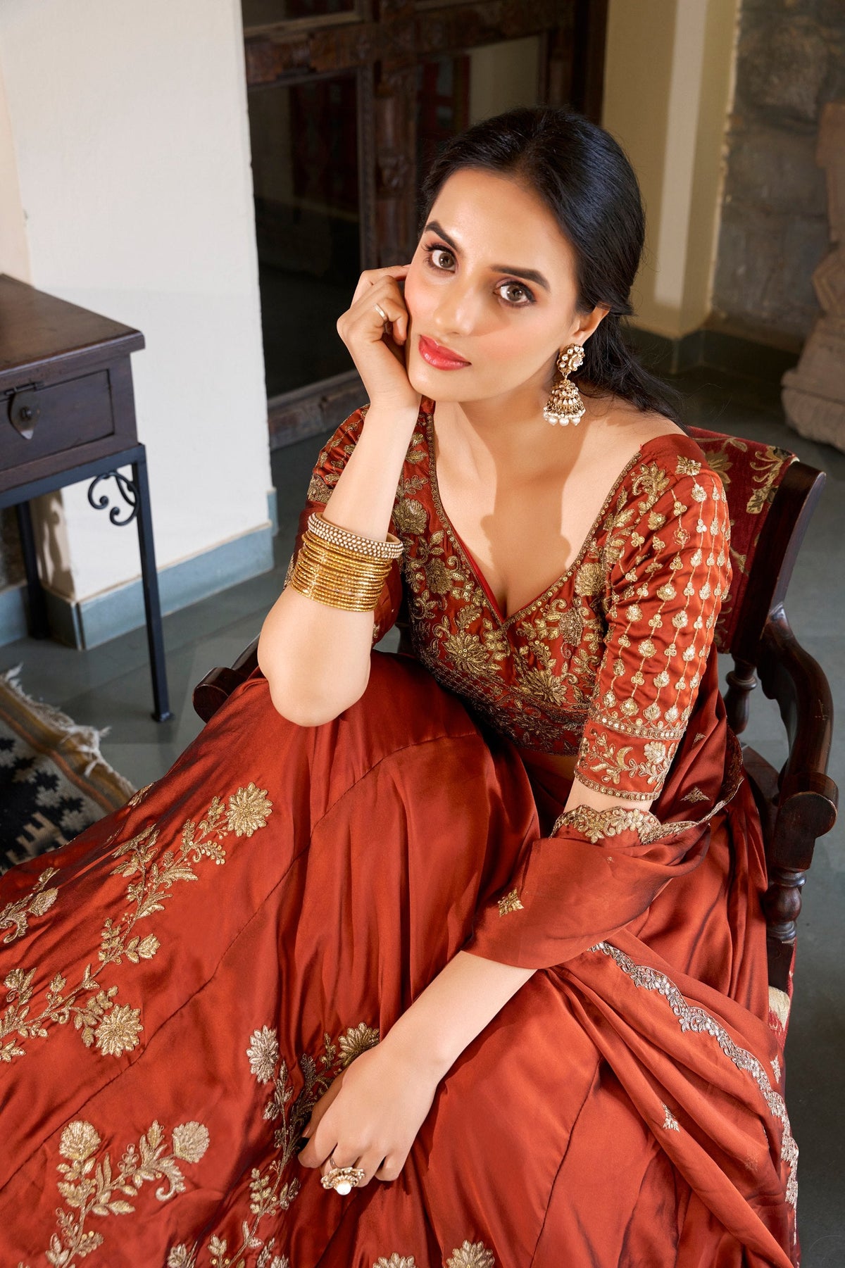 Luxury Rangoli Silk Lehenga with Embroidered Dupatta Collection