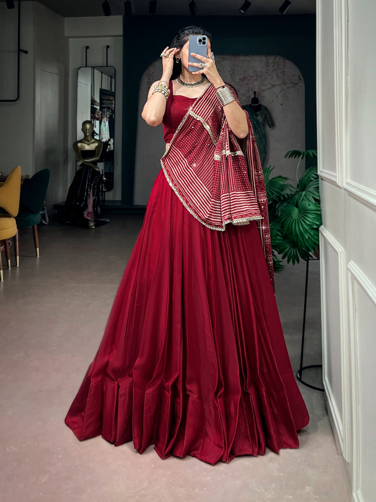 Navratri Moonga Silk Printed Lehenga Set | Tulip Designer 