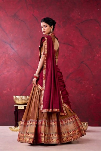 Classic Narayan Pet Cotton Zari Work Lehenga Choli For Women