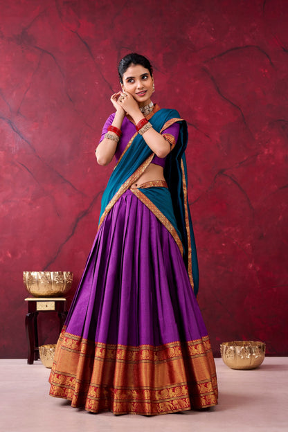 Classic Narayan Pet Cotton Zari Work Lehenga Choli For Women