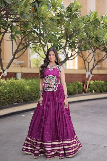 Navratri Special Reyon Gamthi Lehenga Choli Set 