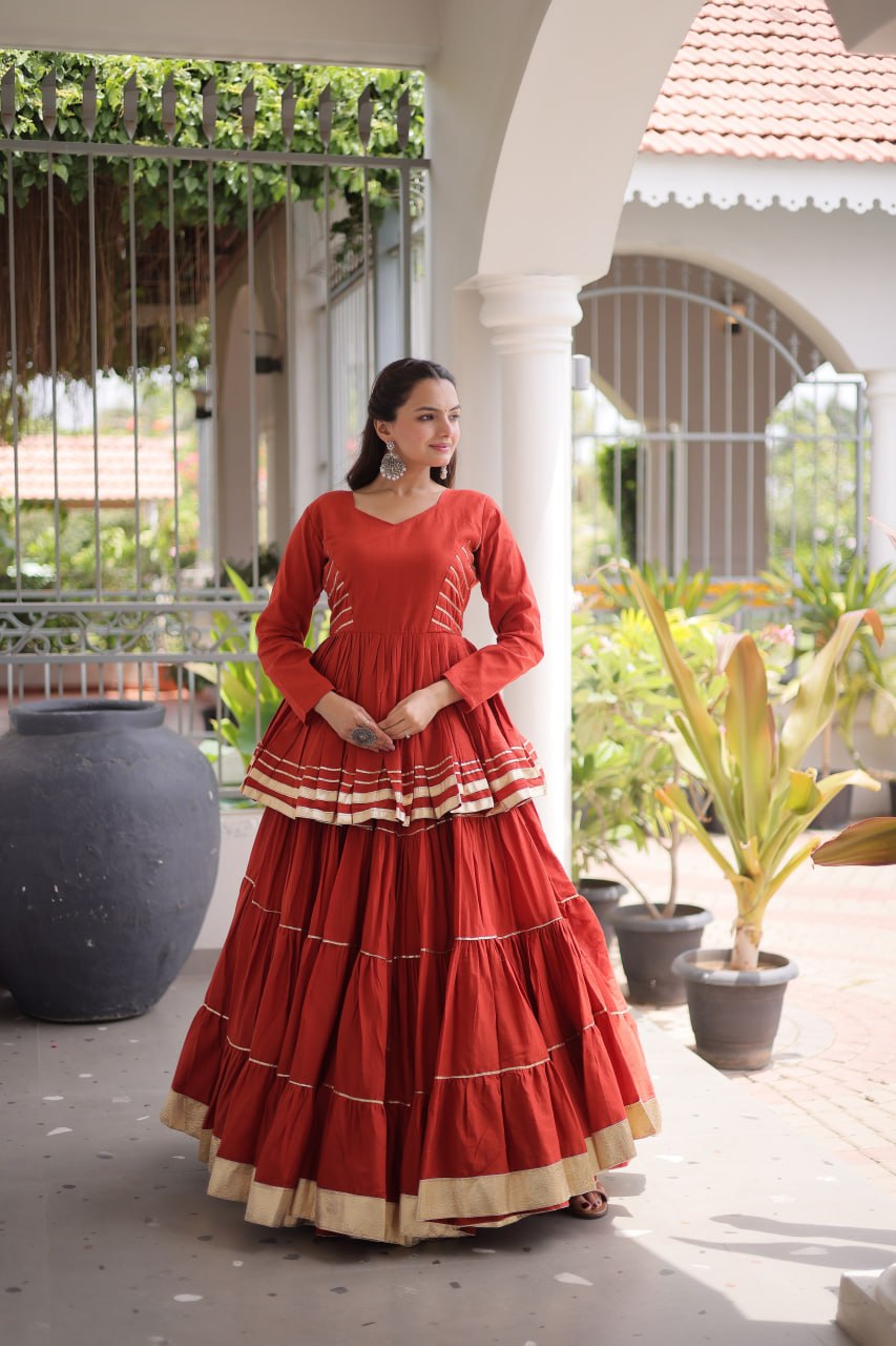 Noorani Cora Cotton Frill Lehenga Collection For Women 