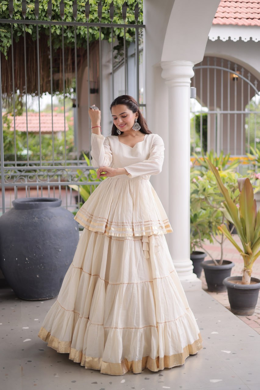 Noorani Cora Cotton Frill Lehenga Collection For Women 