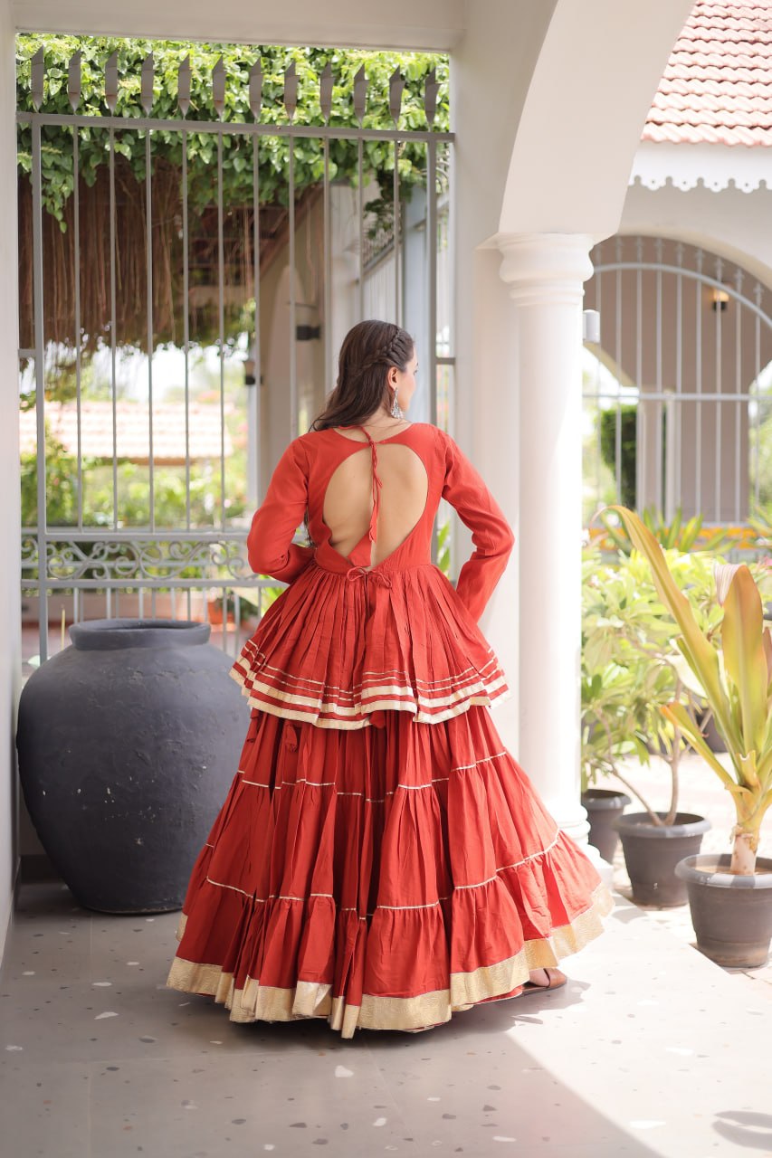 Noorani Cora Cotton Frill Lehenga Collection For Women