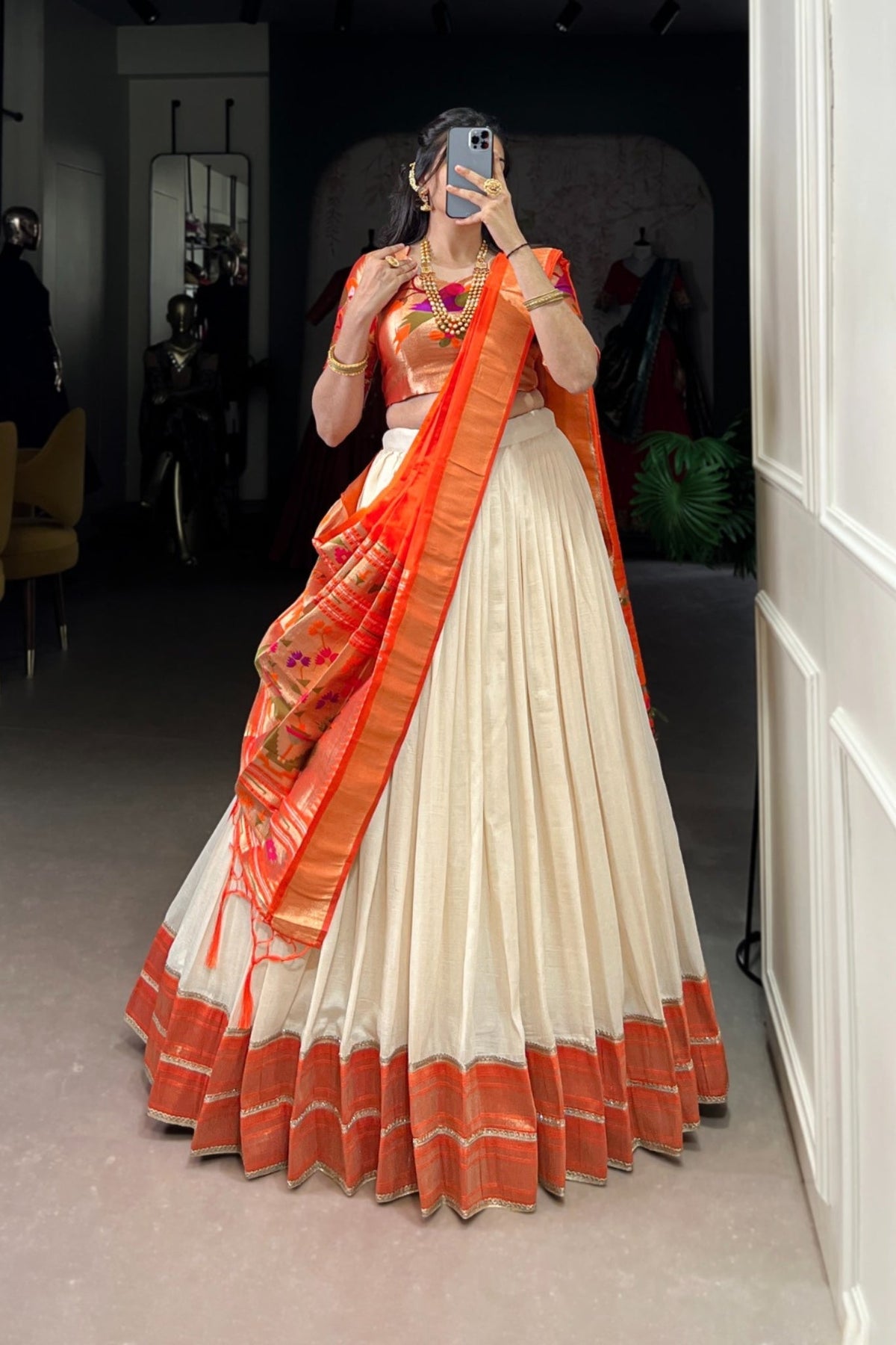 Paithani Jacquard Silk Lehenga Choli Set With Zari Weaving & Tassel Dupatta – Festive Special