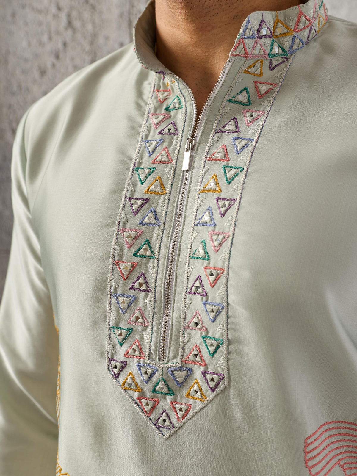 Pastel Pista Green Soft Silk Festive Kurta Set For Mens Wear