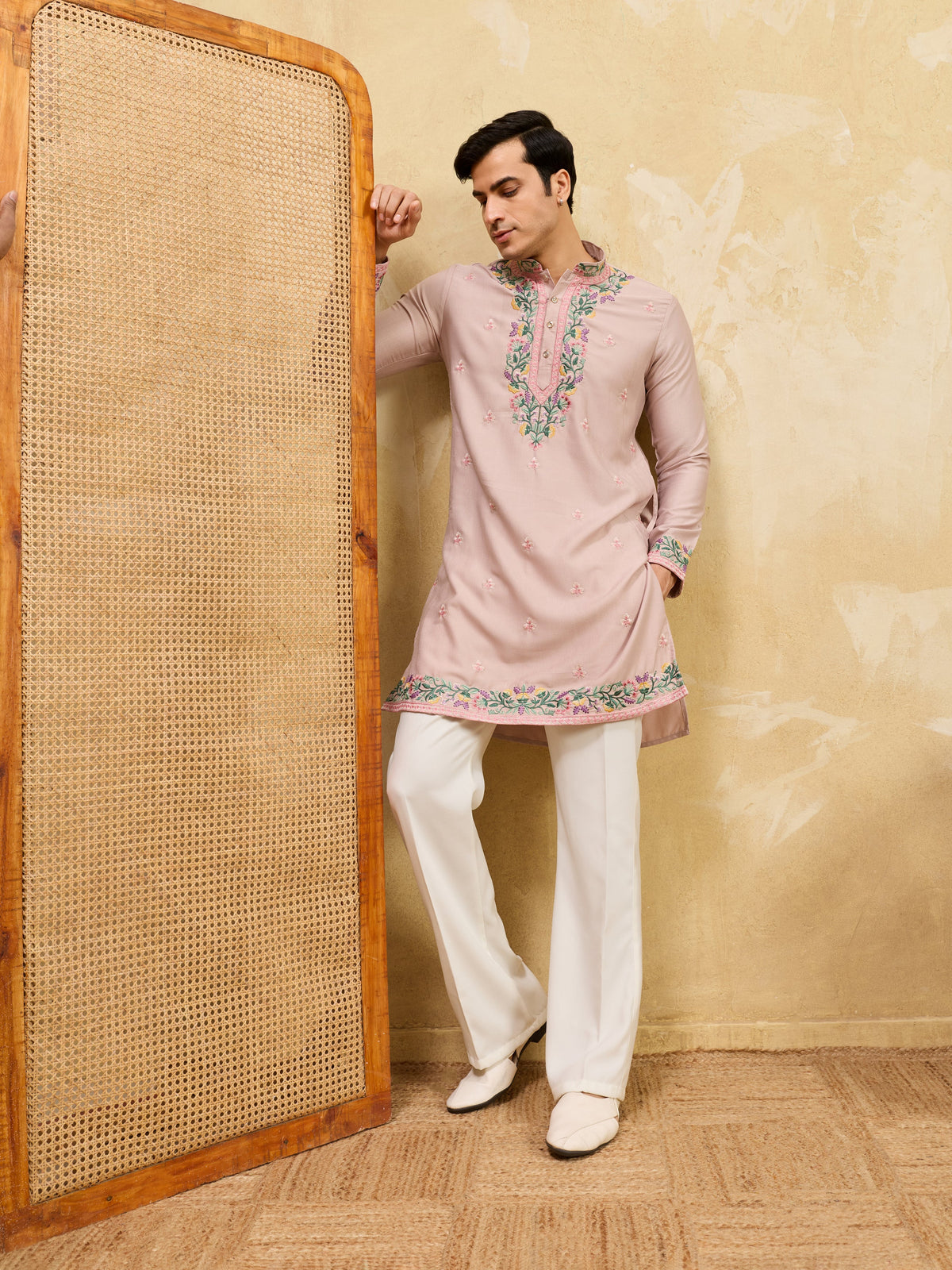 Peach Ethnic Designer Kurta Set for Festive Wear
