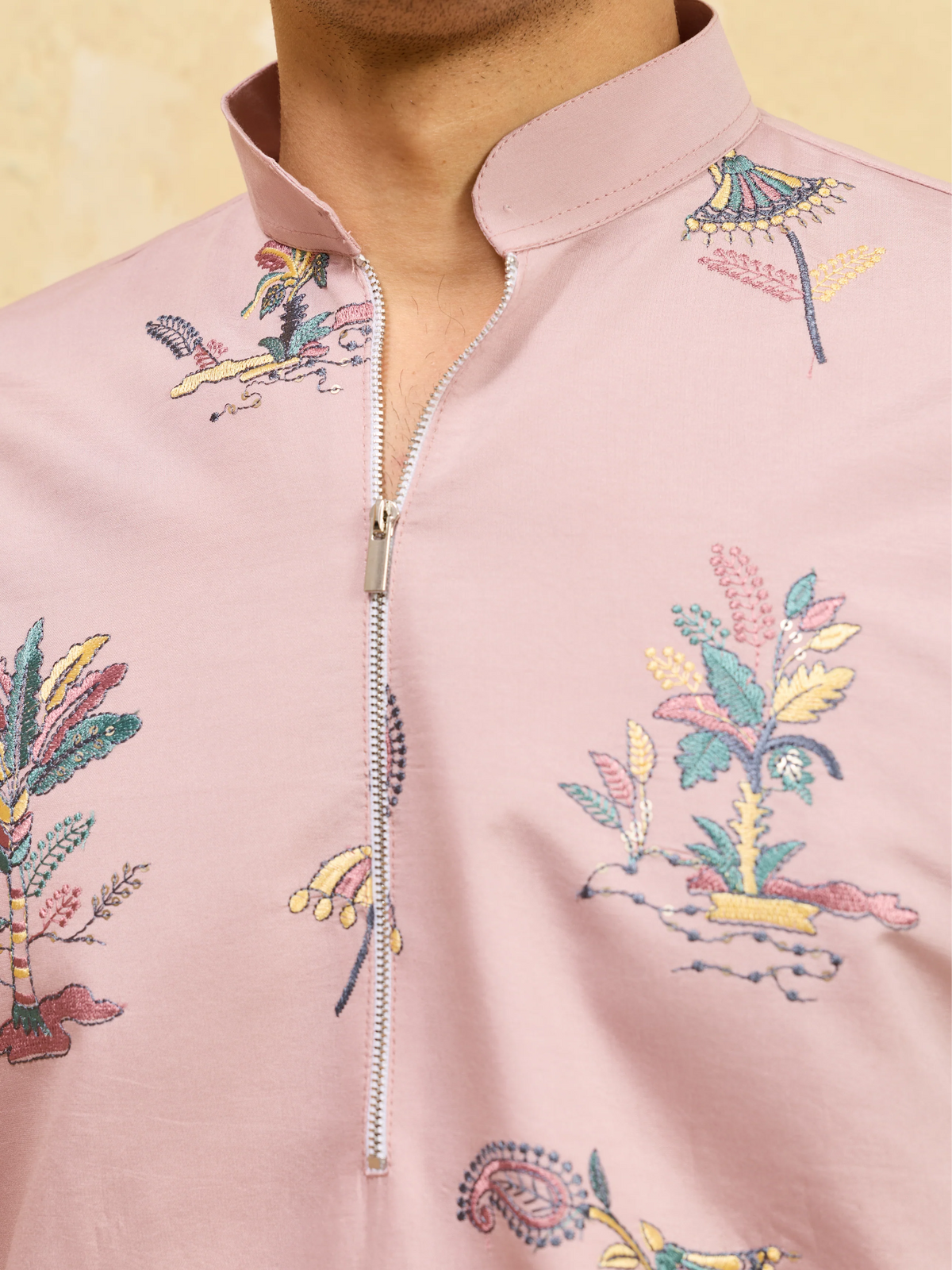 Luxury Pink Viscose Silk Kurta Ensemble for Celebrations