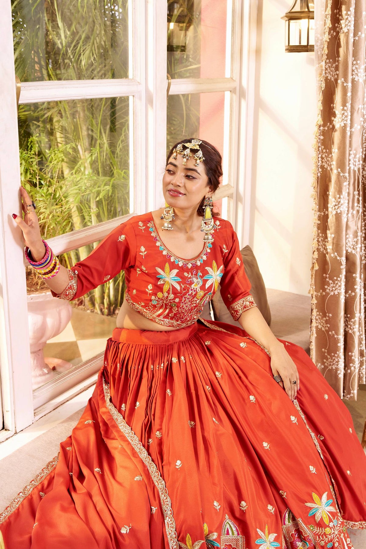 Premium Pure Crepe Silk Heavy Embroidery Wedding Lehenga Choli Set with Dupatta