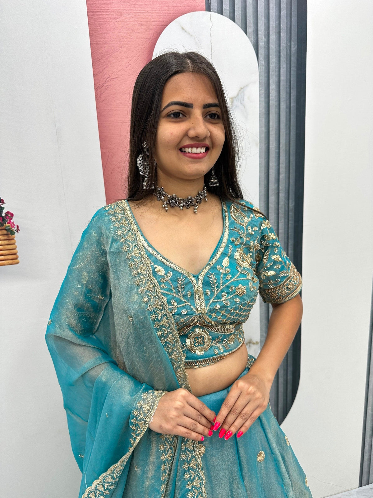 Premium Mosh Thread Embroidery Festive Lehenga Choli
