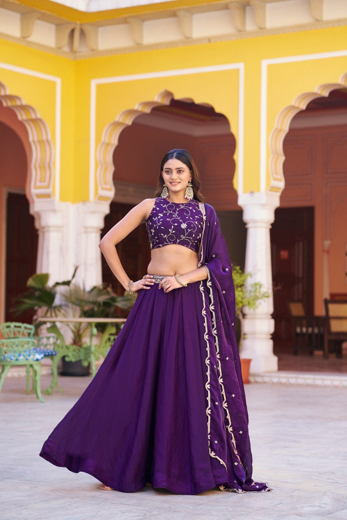 Premium Fendi Sequins Embroidered Lehenga Choli  Set for Women 