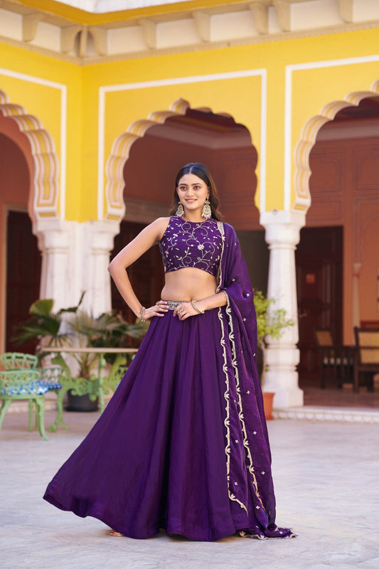 Premium Fendi Sequins Embroidered Lehenga Choli  Set for Women 