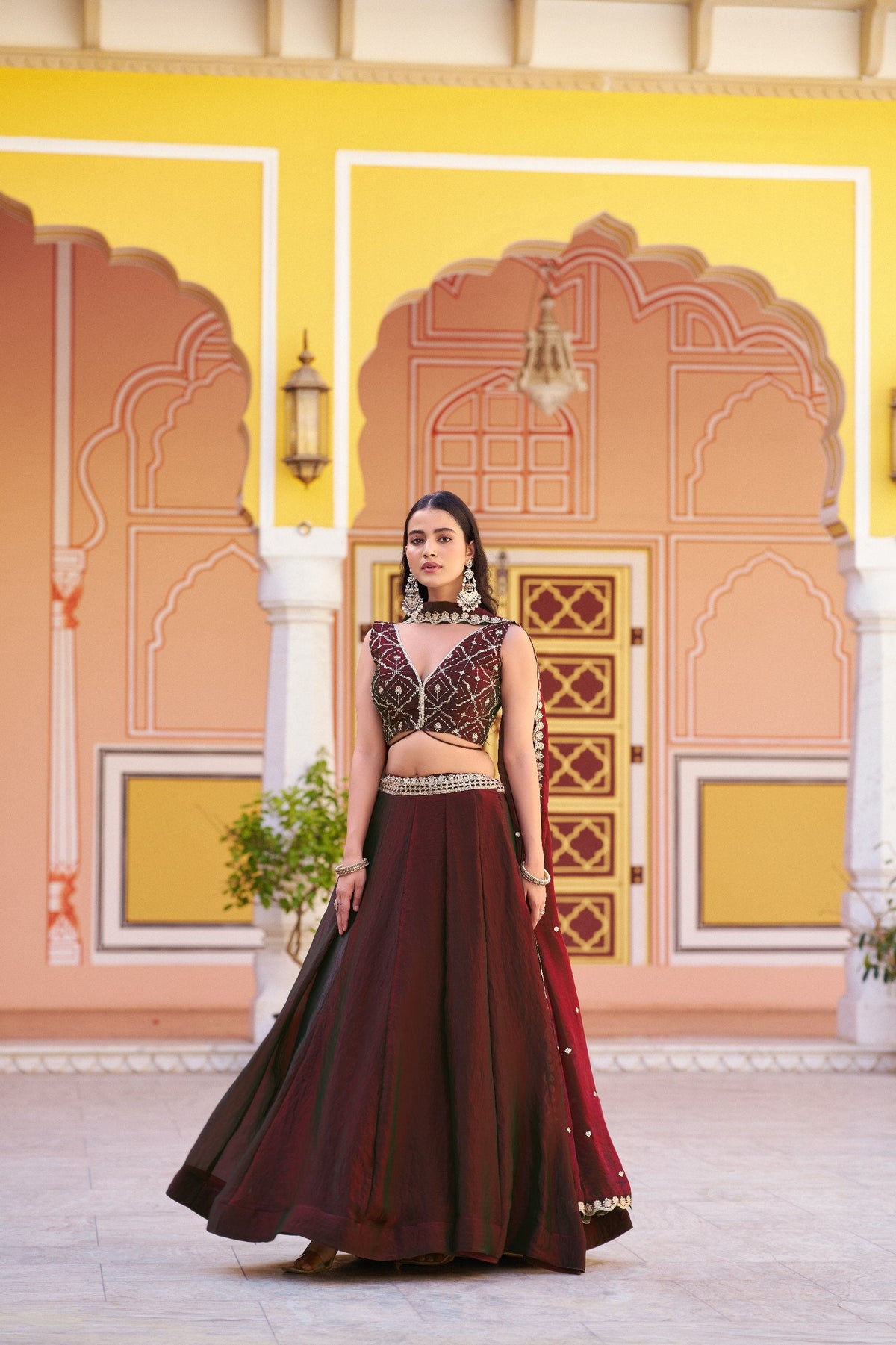 Premium Fendi Sequins Embroidered Lehenga Choli  Set for Women