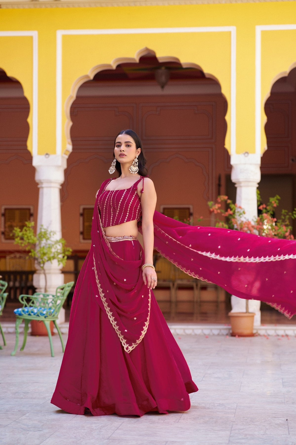 Premium Fendi Sequins Embroidered Lehenga Choli  Set for Women