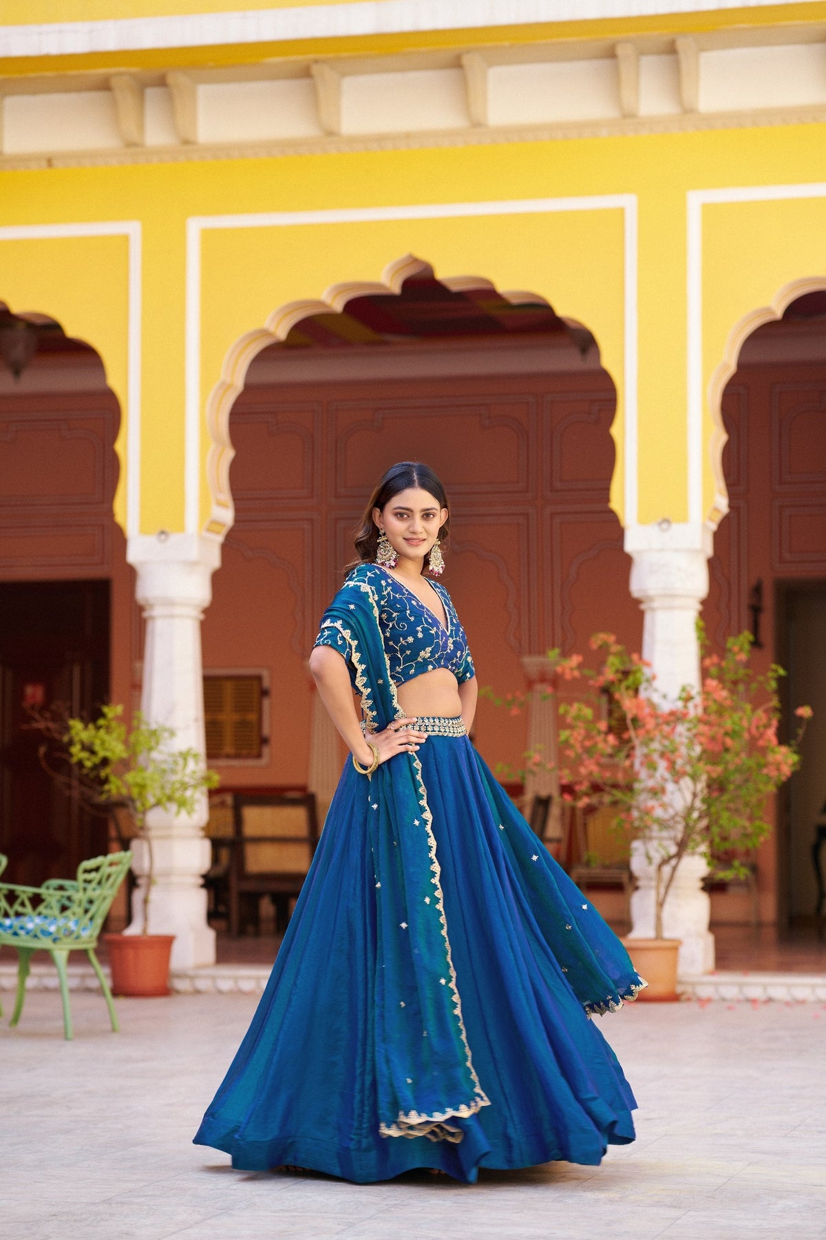 Premium Fendi Sequins Embroidered Lehenga Choli  Set for Women