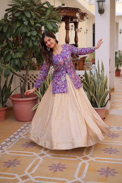 Premium Jacquard Weaving Lehenga & Blouse Set