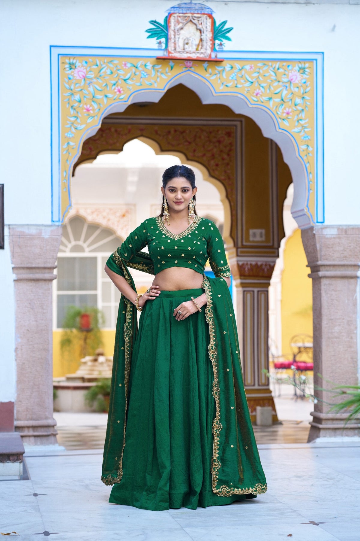Premium NC Silk Sequins Embroidered Lehenga Choli with Dupatta Set for Women 